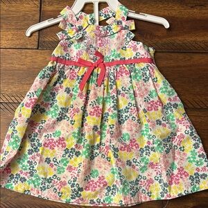 Floral Kids Dress with Pink Bow